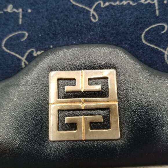 Vintage Dark Blue Suede Signature Givenchy Flap Shoulder Bag - Picture 5 of 11